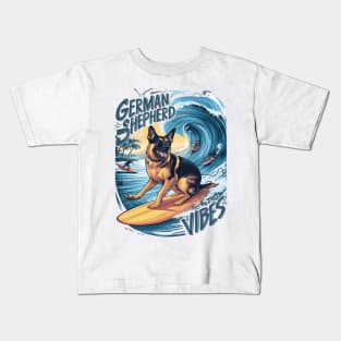 Wave Rider: A German Shepherd Surfing Kids T-Shirt